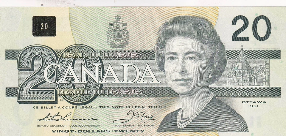 Canada, 20 Dollars, 1991, AUNC, p97a - Image 1 of 4