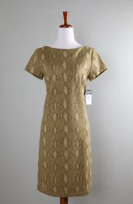 LAUREN RALPH LAUREN NWT $134 Ponte Stretch Python Snake Dress Size Medium Petite - Image 1 of 4