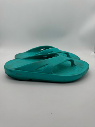 OOFOS OOriginal recovery thong sandals Teal Blue Size 6 | eBay display picture 1