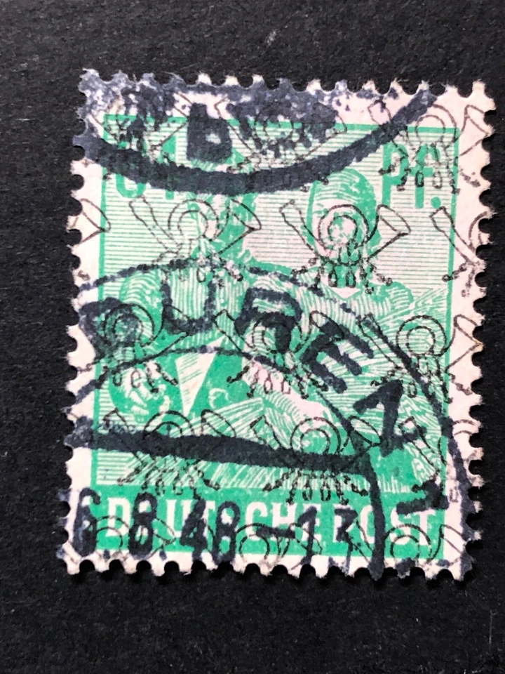Stamp Germany 1948 Allied Occupation Net Overprint 16 Pfennig Used - Image 1 of 1