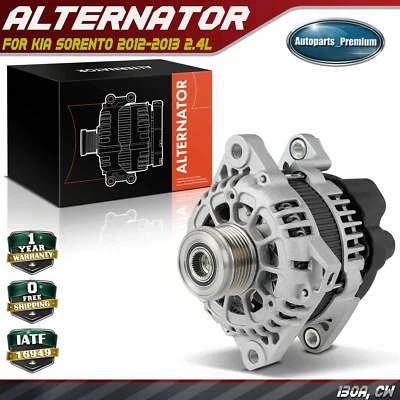 Alternador para Kia Sorento 2012-2013 2.4L 130A 12V CW polea desacopladora de 6 ranuras Foto 1 de 4