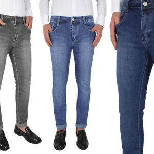 Jeans Uomo Cotone Leggero Pantaloni Casual 5 Tasche SlimFit Elasticizzato VEQUE