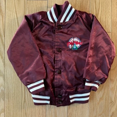 Vintage Chalk Line Philadelphia Phillies Satin Red Jacket MLB Baby 18-24 Months? - Image 1 of 4