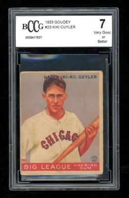 1933 Goudey Hazen "Ki-Ki" Cuyler #23 Novato BCCG 7 Chicago Cubs SE920 Foto 1 de 2