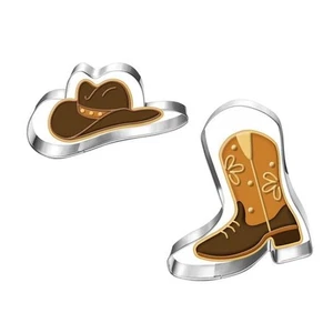 Cowboy Cowgirl Ausstecher Set - 2 Stück - Cowboy Cowgirl Stiefel und Hut - Geschirrspül... - Bild 1 von 9