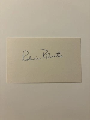 ROBIN ROBERTS AUTOGRAPHED 3 X 5 INDEX CARD PHILLIES HOF - Image 1 of 4