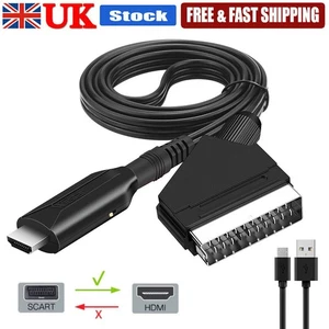 SCART To HDMI Converter Cable SCART - HDMI - OLD DVD TO HD TV -Video Adapter - Picture 1 of 11