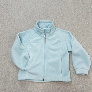 Columbia Jacket Girls SZ 4T Benton Springs Fleece Light Blue Full Zip Mock Neck - Picture 1 of 7