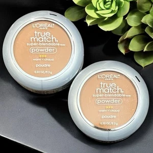 L’Oreal True Match Super Blendable Powder W8 Creme Cafe Mirror & Applicator 2 Pk - Picture 1 of 13