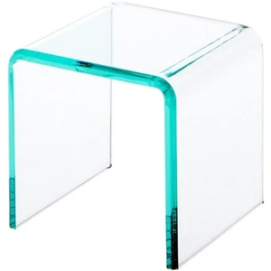 Elevador de pantalla Plymor acrílico transparente "borde biselado de vidrio verde", 4" x 4" x 4" - Imagen 1 de 1
