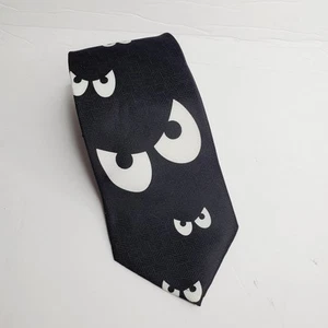 Wild Ties Spook and Ghouls Black White Eyes Tie Halloween - Picture 1 of 7