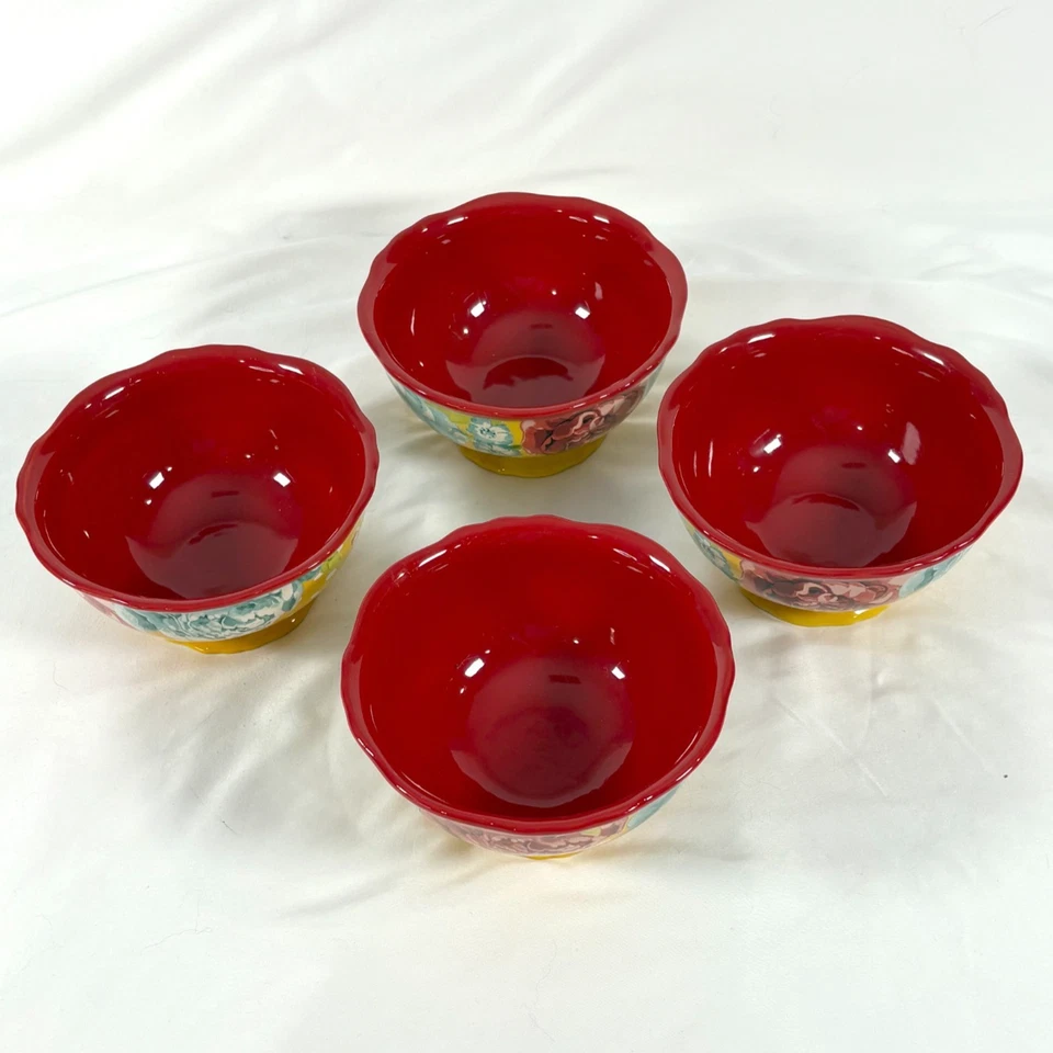 Pioneer Mujer Calidad 4 Cuencos Acanalados, 6" Diámetro, Apto para Lavavajillas y Microondas Foto 1 de 4