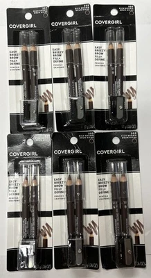 CoverGirl Easy Breezy Brow Fill + Define Twin Eye Pencil 505 Rich Brown 6 Packs - Image 1 of 4