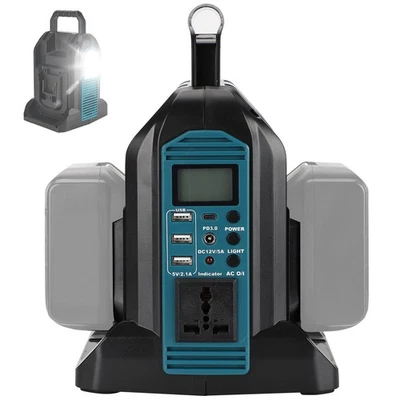 JHJQZCYG 350-W-Wechselrichter für Makita 18-V-Akku auf 230-V-Wechselstrom tragbar mit LED