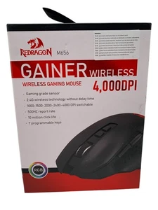 Redragon M656 Gainer Wireless Gaming Mouse 4000 DPI RGB - Picture 1 of 3
