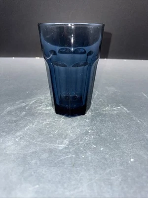 Libbey Duratuff Gibraltar Dusky Blue Juice Glass Tumbler Paneled 5” - Image 1 of 4