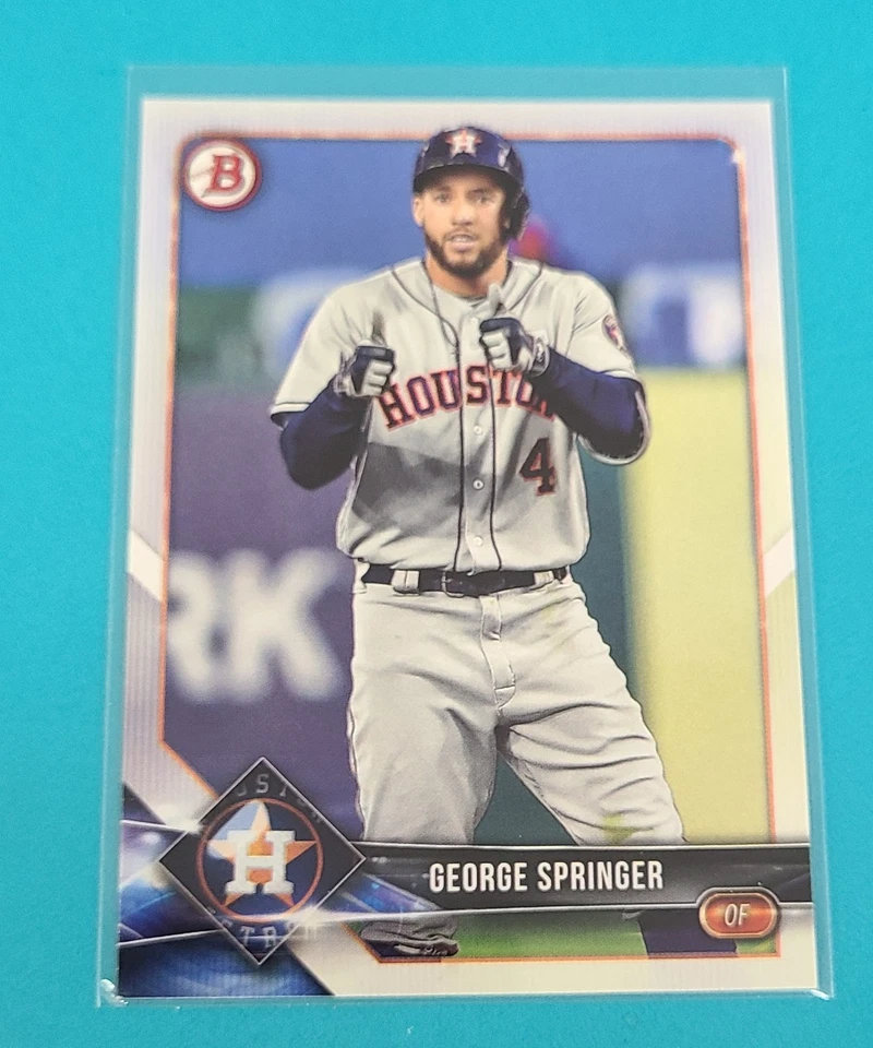 2018 Bowman #14 George Springer Houston Astros BASEBALL Card G3 - Image 1 of 2