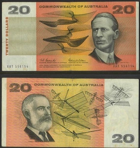 1966 Australian Fine $20 XAT 56154 Coombs Wilson First issue Paper Banknote r401 - Foto 1 di 1