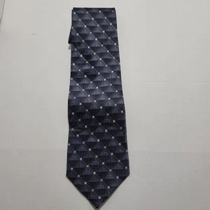 Cravatta Van Heusen in seta sfumata di grigio con stampa scatola argento - Foto 1 di 4