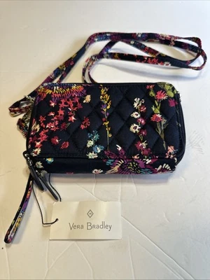 Vera Bradley Little Hipster Crossbody Wallet/Purse in VTG Midnight Wildflower - Image 1 of 4