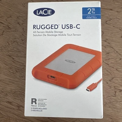 LACIE Rugged Mini 2TB External Hard Drive USB 3.2 Shock Dust Resistant - Image 1 of 3