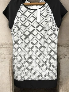 Red Herring black white geometric shift dress UK 14 new with tags zip back - Picture 1 of 10