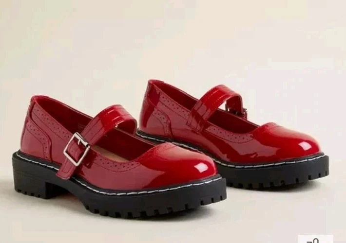 Zapatos Torrid para mujer 9 WW ancho rojo Mary Jane charol cuero vegano suela gótica Foto 1 de 4