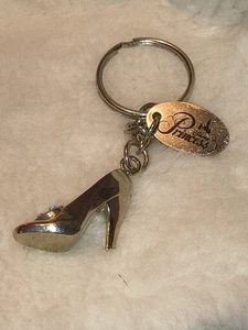 Disney Parks Blue Jeweled Silver Tone Cinderella Slipper Princess Metal Keychain - Picture 1 of 4