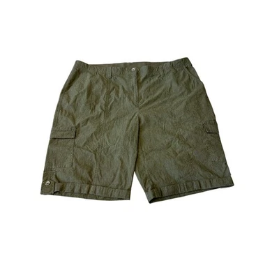 Pantalones Cortos Chico's Cargo Mujer Talla 3 EE. UU. XL/16 Verde Elastizados Puños Cintura Elástica  Foto 1 de 4