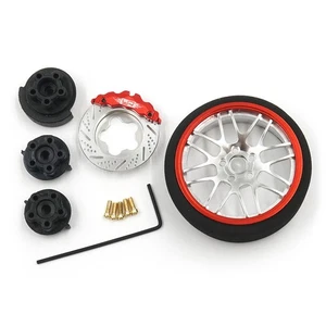 Yeah Racing Alu.Transmitter Steering Wheel Set Red Type B Futaba KO Sanwa Flysky - Picture 1 of 3