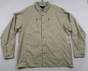 ExOfficio Mens Long Sleeve Hiking Shirt 100% Nylon Size XL Khaki - Picture 1 of 8