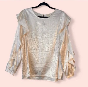 Oddy Blouse Cheetah Print Silky Size Large - Picture 1 of 3