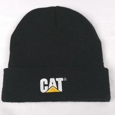 NUEVO SIN ETIQUETAS Genuino Caterpillar CAT Puño Gorro Invierno Sombrero Negro Acrílico Unisex OS Foto 1 de 4