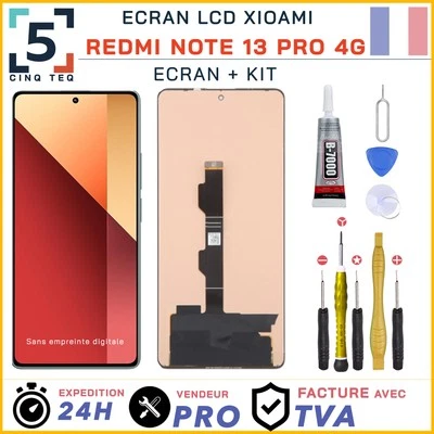 CINQ TEQ Ecran LCD Remplacement Xiaomi Redmi Note 13 Pro 4G - 23117RA68G, 2312FPCA6G +Kit