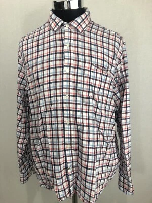 Camisa social xadrez masculina azul branca rosa TOSCANO tamanho XL - Imagem 1 de 4