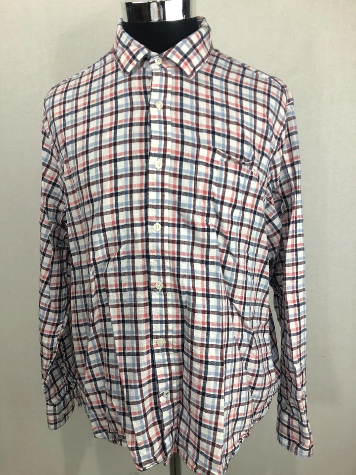 Camisa de vestir TOSCANO para hombre azul blanco rosa a cuadros talla XL Foto 1 de 4