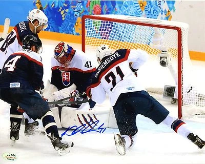 Jaroslav Halak Blocking James vanRiemsdyk Signed 2010 Olympics 8x10 Photo SGC Foto 1 de 2