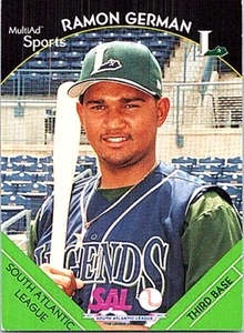2002 Multi-Ad South Atlantic League Minor League Baseball #13 Ramon German - Picture 1 of 2