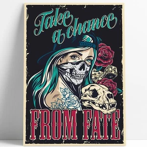Poster Stampa Artistica A3 SKATER GIRL TATTOO Home Design Camera Parete Casa - Imagen 1 de 6