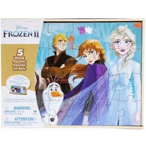 Disney™ Frozen Wooden Puzzles Set (5 puzzles in storage box) - Picture 1 of 3