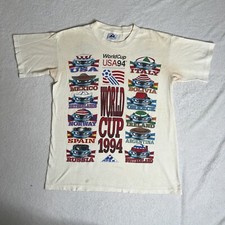 Vintage 1994 World Cup Mascot USA Apex Soccer Double T-Shirt Medium White Tee 94