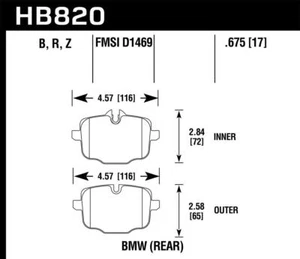 Hawk Rear Disc Brake Pad Set Fits 2013-2016 BMW M5  HPS 5.0 Disc Brake Pad - Bild 1 von 4