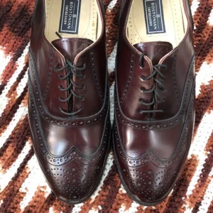 Bostonian Shortwing Loafers Oxford Dress Shoes Crown Windsor British Wingtip-8.5 - Picture 1 of 7