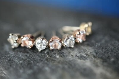 14K Solid Yellow Rose White Gold Classic Prong with CZ ,Piercing, Body Jewelry - Image 1 of 3