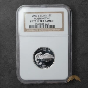 Cuarto 25C 2007-S prueba Washington Silver State - NGC PF70 UCAM - Imagen 1 de 2