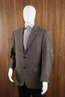GIANFRANCO RUFFINI Talla 40R 100% Lana Hombres Blazer Chaqueta Abrigo Deportivo NEGRO Foto 1 de 4
