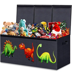 Extra Large Toy Box Chest for Boys, Collapsible Sturdy Storage Bins with Lids - Picture 1 of 9