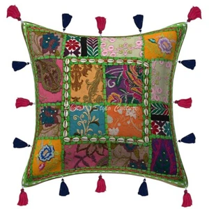 Bohemian Artistic Cushion Cover Patchwork Boho Throw Decor Pillow Cover Case - Picture 1 of 5