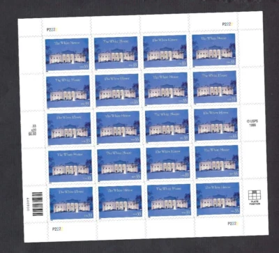 US Scott# 3445 2000 33c Pane of 20 White House P2222 UM MNH VF - Image 1 of 2