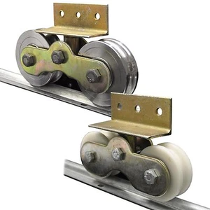 Set Bodenschiene Nylon- Stahl-Rolle Tandem-Rollenwagen für Schiebetür - Bild 1 von 19